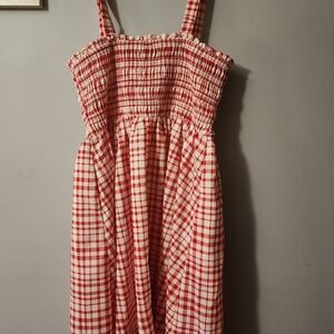 Torrid Red and White Checkered Casual Dress